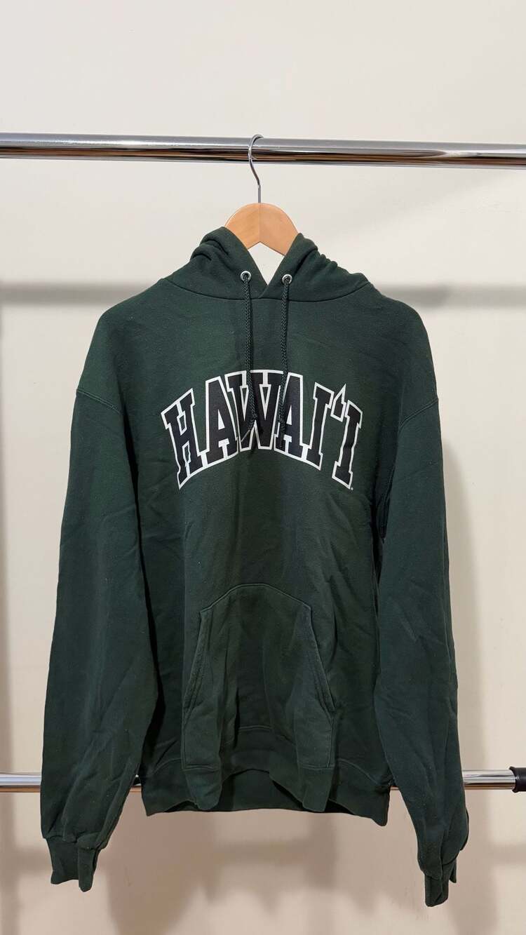 VTG Jansport University of Hawaii Mens Size M Hooded Full Zip Jacket Green (EUC)